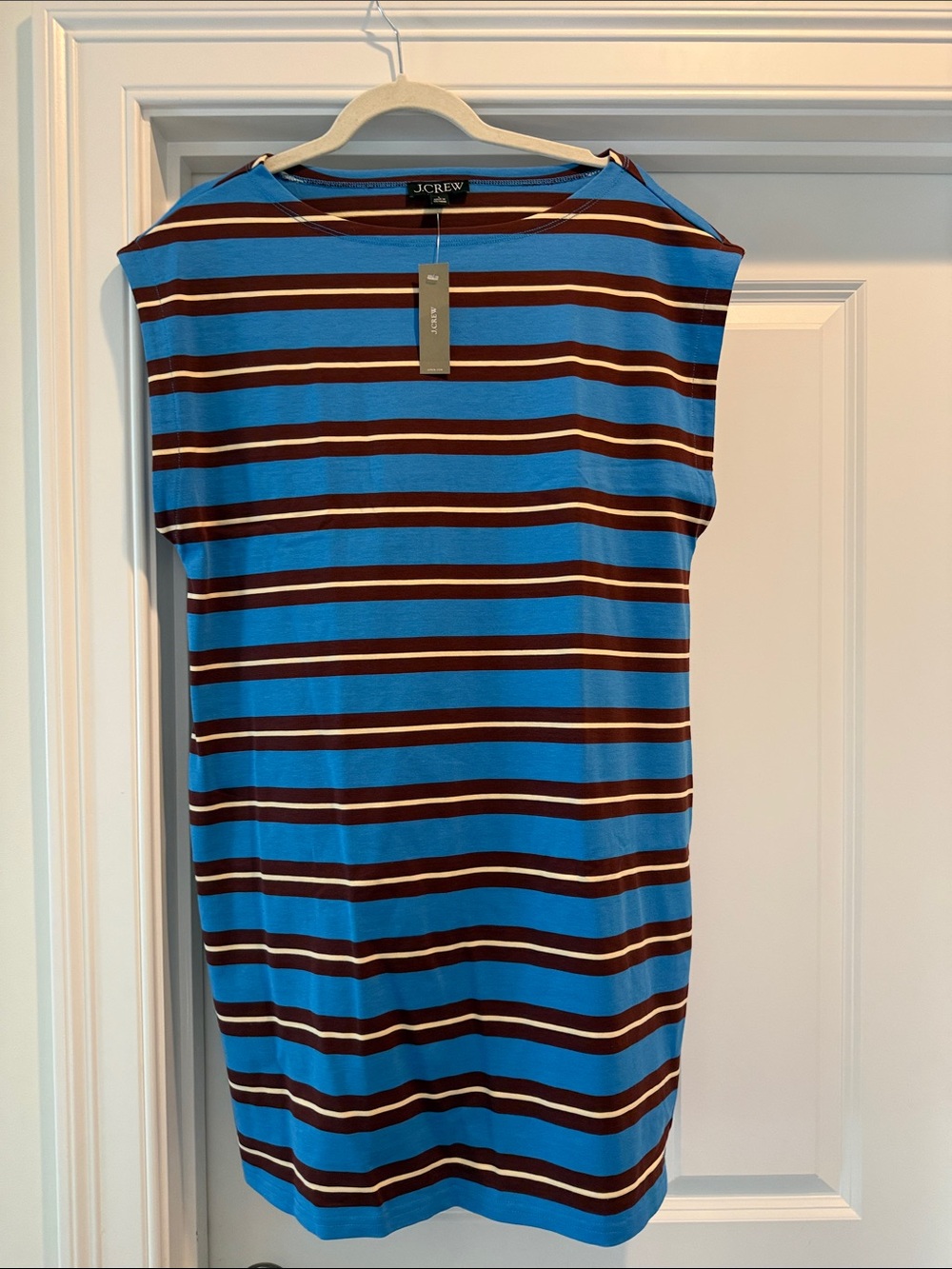 J. Crew Blue and Brown Striped Mini Dress